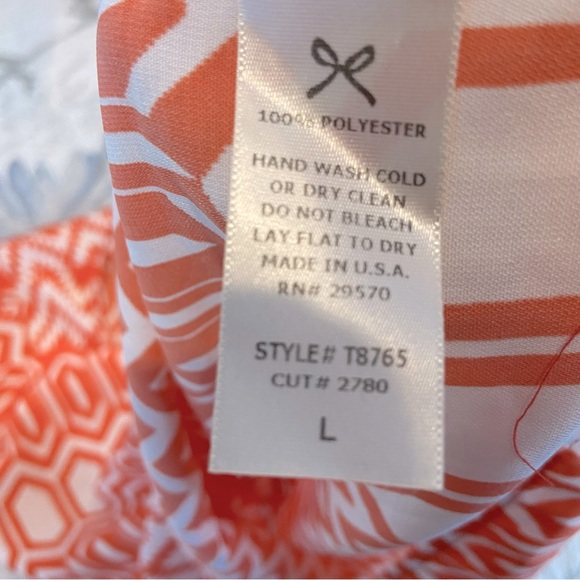 ANTHROPOLOGIE | EVERLY Printed Tunic Top Coral Large - Picture 5 of 6